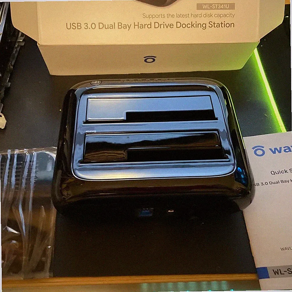 Hard Drive Enclosure 2.5/3.5in HDD SSD Dock Dual Bay USB3.0 To SATA Offline Copy