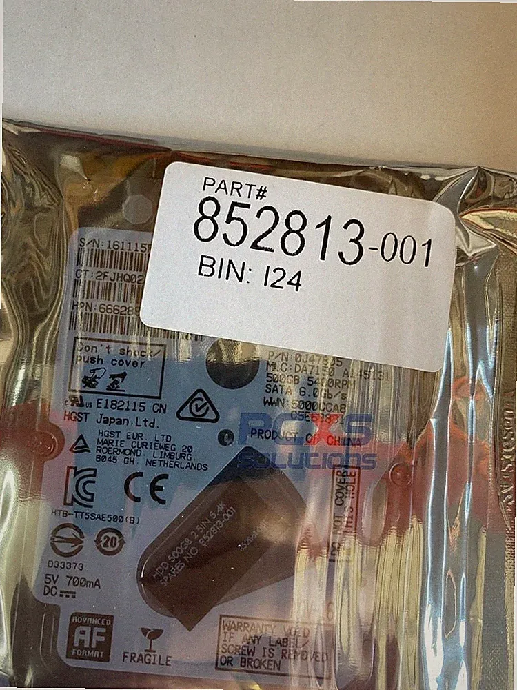 HP 500GB SATA-3 hard drive - 5,400 RPM, 2.5-inch form factor - 852813-001