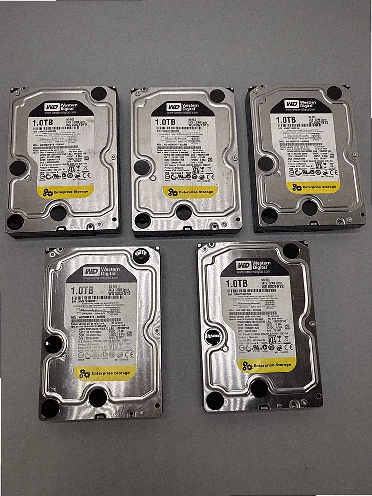 LOT OF 5 Western Digital 1TB WD1002FBYS SATA II 3Gbps 3.5" Hard Drive Enterprise