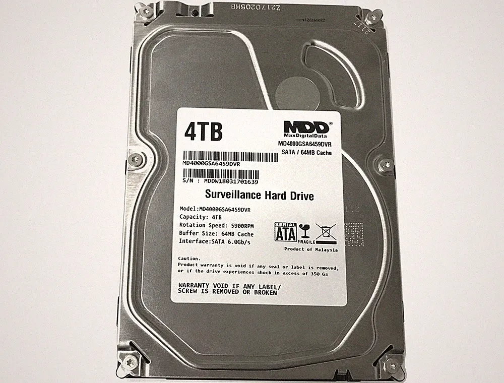 MaxDigitalData 4TB 64MB Cache 5900PM SATA 6.0Gb/s 3.5" Surveillance Hard Drive