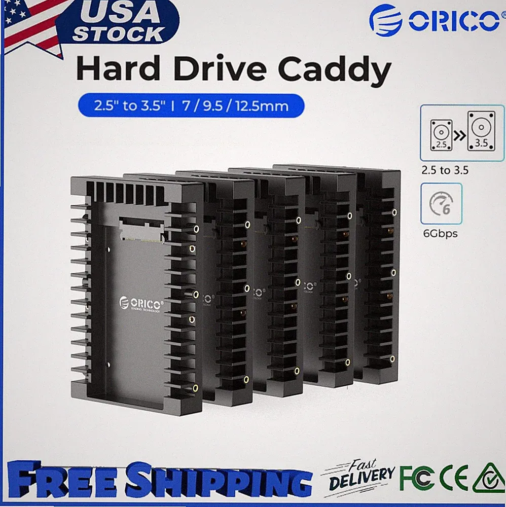 ORICO 1-5PACK SSD SATA Mounting Bracket 2.5 to 3.5 Hard Drive Adapter Caddy Tray
