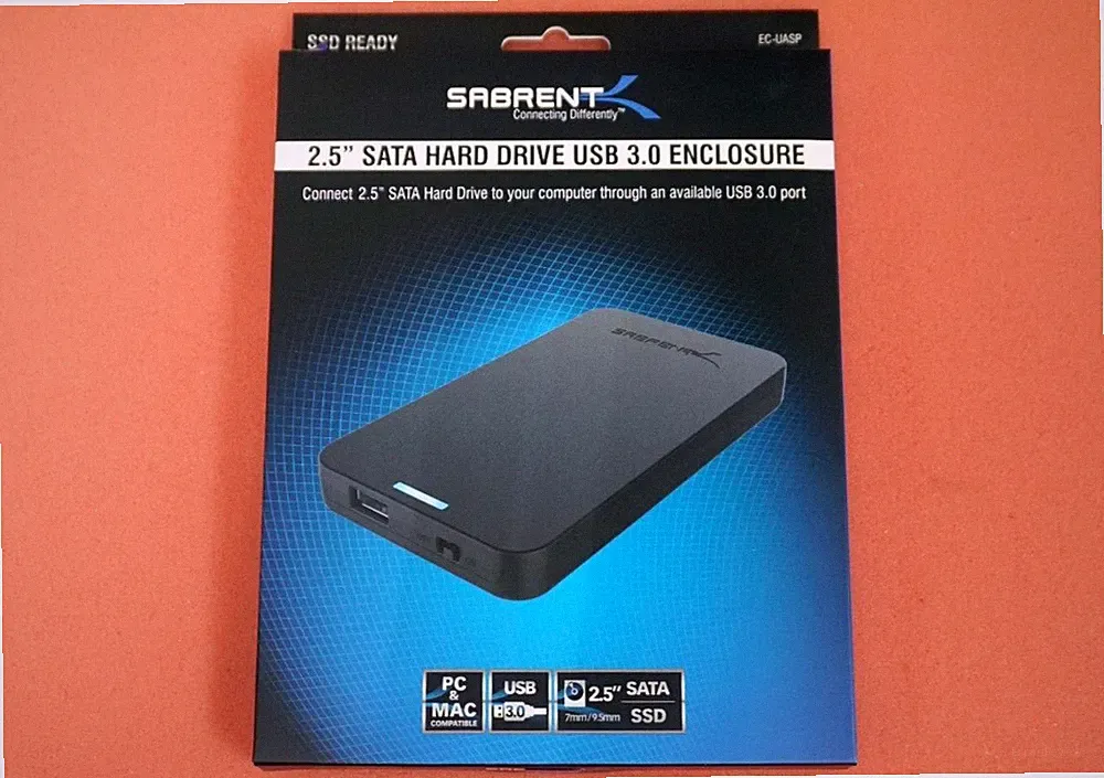 Sabrent 2.5" SATA/SSD USB 3.0 Tool-Free External Hard Drive Enclosure EC-UASP