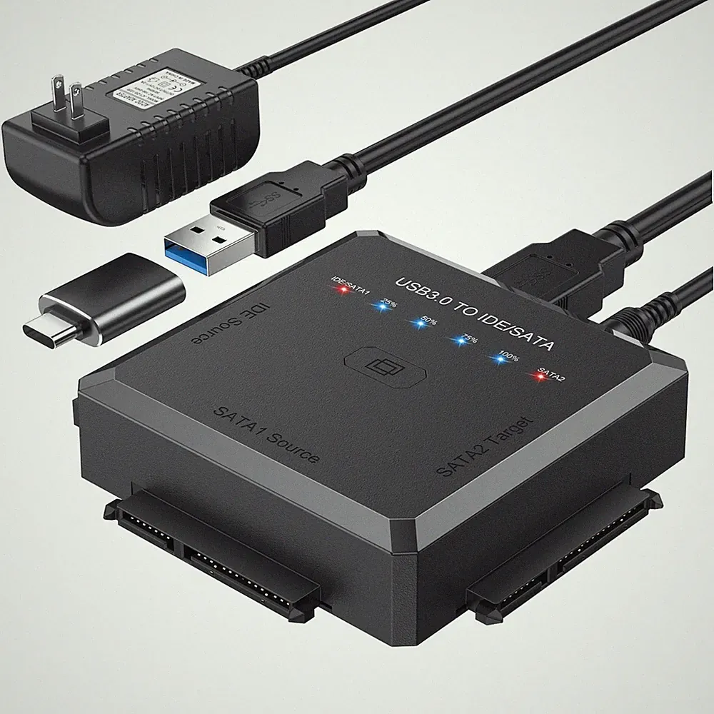 ULXUUUN Hard Drive Reader Ultra Recovery Converter, SATA IDE to USB 3.0 Black