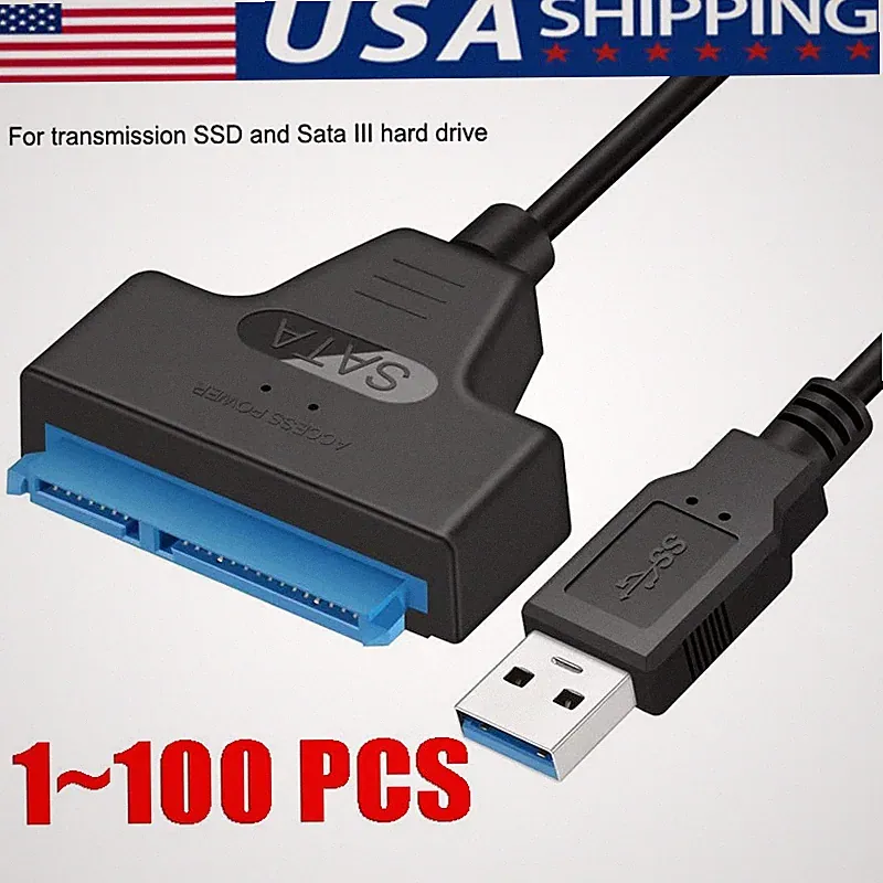 USB 2.0 to 2.5" SATA III Hard Drive Adapter Cable/UASP to USB2.0 Converter lot